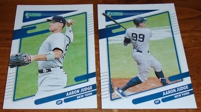 Aaron Judge 2021 Donruss 2 card lot-base and SP variation New York Yankees