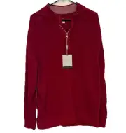 NWT Greg Norman Golf Pullover Play NaturalPerformance Quarter Zip Medium Red