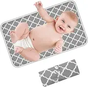 KAMHBE Portable Changing Mat Baby Foldable Travel Changing Mat Infant Urinal Pad 60cm x 35cm Waterproof Nappy Change Mat for Travel Home Outside - (Grey)