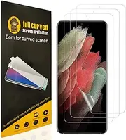 [HEYUS] [3 Pack] Screen Protector for Samsung Galaxy S21 Ultra, Full Cover HYDROGEL Aqua Screen Protector Curved for Samsung S21 Ultra [Case Friendly][Fingerprint Unlock]
