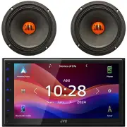 JVC Single-DIN Bluetooth Receiver, 2x 6.5" 300W Max Midrange Woofer Car Speakers