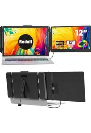 Portable Monitor, Laptop Screen Extender, 12" 1080P FHD IPS Plug & Play, 180...
