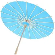 [BESPORTBLE] Oiled Paper Umbrella for DIY Hand Painting Blank Artistic Canvas for Lightweight Asian Parasol for Weddings Parties and Creative Projects Blue