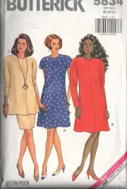 Butterick 5834 Sewing Pattern Misses Dress Tunic Skirt Size 18-20-22 Uncut FF