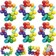 Autism Sensory Toys for Autistic Children, 6 Pack Fidget Toys for Kids Adults, Autistic ADHD Rainbow Ball Stress Toy, Stocking Stuffers Airplane Car Travel Essentials Calm Down Toddler Activities Toy