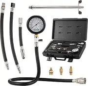 VEVOR Compression Tester Adapter Kit, 9 Pcs Automotive Engine Cylinder Leak Down Compression Test, Accurate Dual Scale Pressure Gauge 0-300 psi, with Long Reach Hoses and Case for Engine Cylinders