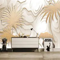 在飛比找蝦皮購物優惠-定制照片壁紙現代三維熱帶雨林大象抽象藝術壁畫客廳臥室沙發電視