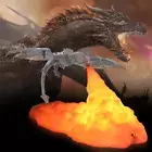 REALAZ Fire Dragon Lamps, 3D Printed Volcano Moon Light, Kids Sleep Accompany Ni