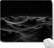Black 3D Topographic Contour Unique Design Mouse Pad,Gaming Mouse Pads for Desk, Keyboard Mouse Mat Mousepad with Non-Slip Base for Home Office Work Laptop Wireless Mouse Computer Desk Accessories