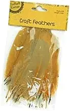 2 x Krafters Korner 14cm Craft Feathers 100Pce Brown Natural Dyed Feathers DIY Craft Hats Embellishments Floral Arrangement Material Accessories