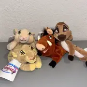 NWT 4 Vintage Disney Store Lion King Simba Nala Pumba Timon Mini Bean Bag Plush