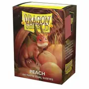 Dragon Shield 100 Standard Size Dual Matte Peach Piip Sleeves