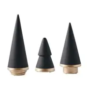 3Pc Set Black Porcelain Minimalist Tree Home Decor Table Centrepiece