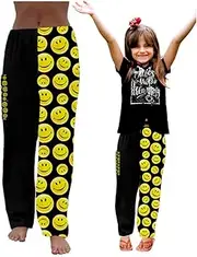 Paradise Towelwear Co. Towel Pants for Swimmers – Smiley Face- Cotton Terry Towel Pants – Beach Coverup – Resort Wear – Swim wear, Black, Kids XXS