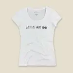 美國百分百【ARMANI EXCHANGE】T恤 AX 短袖 大圓領 LOGO 上衣 T-SHIRT 白色 女 I428