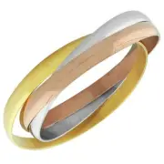 Stainless Steel Yellow White Rose Gold Tone Stackable Womens Bangle Bracelets