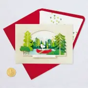 Birthday Card by Signature Hallmark ~ Peanuts Snoopy & Woodstock Canoe on Lake