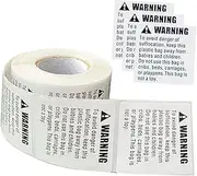 TEHAUX Warning Stickers 1 Roll of Anti-Suffocation Labels Shipping Warning Decals Packing Sticker