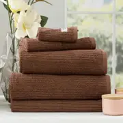 Renee Taylor Cobblestone 5 Piece Toffee Towel Pack