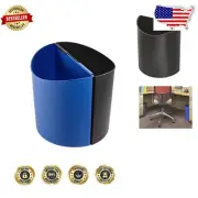 Open-Top 7-Gallon Plastic Waste and Recycling Bin for Offices - Black/Blue