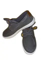 Boy's Sonoma Boating/Deck Grey Shoes Size 2 with laces & Memory Foam