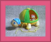 Glow Turtle & Glow Bee New no Box Glo Friends 1985 PLAYSKOOL Vintage Pull Along