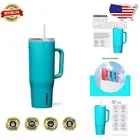 40 oz Capri Blue Insulated Tumbler with Handle & Straw - Spill Proof & Stylish
