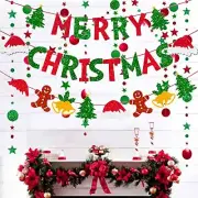 Merry Christmas Banner, Glitter Merry Christmas Banner and Glitter Christmas ...