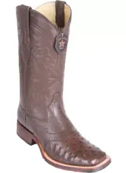 Los Altos BROWN Ostrich Square Toe TPU Rubber Sole Western Cowboy Boot D