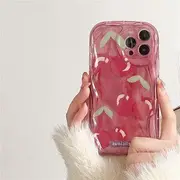 Peach / Cherry Phone Case - iPhone 14 Pro Max / 14 Pro / 14 Max / 14 / 13 Pro Max / 13 Pro / 13 / 13 mini / 12 Pro Max / 12 Pro / 12 / 12 mini / 11 Pro Max / 11 Pro / 11 Cherry - Red - iPhone 13