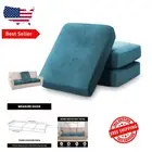 3-Piece Machine Washable Velvet Couch Cushion Covers - Comfortable & Stretch Fit