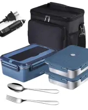 Electric Lunch Box Food Heater 80W Heated LunchBoxes for Adults Work/Car/Truc...
