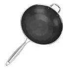 Wok Pan 304 Stainless Steel Stir Fry Wok Round Non Stick Honeycomb Skillet AU