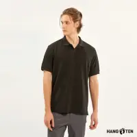 在飛比找momo購物網優惠-【Hang Ten】男裝-經典純棉素色短袖POLO衫(黑)