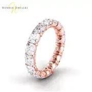 2.3ctw Cushion Diamond Petite Prong Set Eternity Band 14K Rose Gold