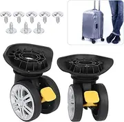 SustVita Universal Mute Luggage Wheels, Replacement Suitcase Wheels with Brake for Enhanced Durability