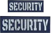 [Ancana] 2 Pack Reflective Security Laser Cut Patch with Back Panel and Hook and Loop One Small and One Large (Blue-White)