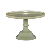 Ecology Glass Torte Cake Stand Dessert Display Holder 25x15.5cm Sage Green