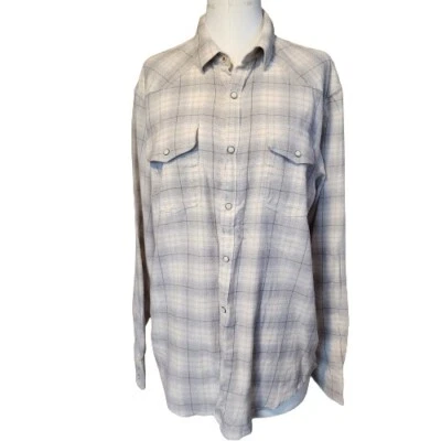 NWT Lucky Brand Pearl Snap Boyfriend Plaid Button Down Size Large