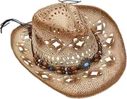[Holibanna] Straw Cowboy Hat Hats Vintage Hat Cap Grey Straw Hat Black Hat Woven Hat Hat Cowgirl Hat Funny Hat Summer Hat USA Hat Cowgirl Straw Hat Green Hat Mens Straw Hat Western Hat