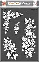 CrafTreat Flower Stencils for Painting on Canvas, Wallart, Journal Notebook, Home Decor and Scrapbooking - A4 Size Bunch of Blooms Stencils for Room Decor Painting - Reusable Arts & Crafts Supplies