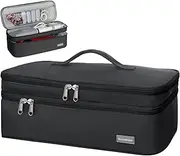 SEPWIK Double-Layer Travel Storage Bag Compatible with Dyson Hair Dryer and Attachments, Portable Carrying Case for Hair Dryer Brush/Volumizer/Styler/Hot Tools Scandihome Series, Black(Bag Only)