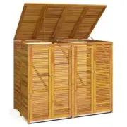 Double Wheelie Bin Shed Outdoor Garden Waste Rubbish Bins Wood Storage Cover