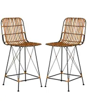 Safavieh Set of 2 Minerva Wicker Counter Stools