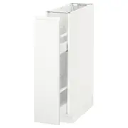 METOD base cabinet/pull-out int fittings, white/Voxtorp matt white, 20x60x80 cm
