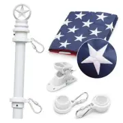 American Flag Pole - Tangle Free American Flag with Pole with 3x5 US Flags 5FT