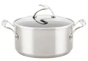 Circulon SteelShield 4-Quart Saucepot w Glass Lid Stainless Steel/NonStick NEW