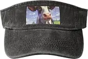 [RLDOBOFE] Sun Visor Hat Adjustable Empty Top Baseball Cap Cute Cow Sun Hats for Women Men Sunscreen Visor Caps Summer Beach Sports Hats