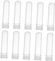 DRESSOOS 10 pcs Clear Plastic Candy Storage Test Tubes with Caps Reusable Portable Containers for Beads Items for Parties and Crafts