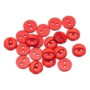 20pcs Red Round Sewing Buttons 9mm Resin 2-Hole Fish Eye Craft Button